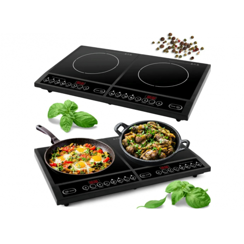 Virtuves indukcijas plīts divu degļu elektriskā 2000W 230V(KD4167)
