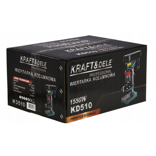 Indukcijas galda kolonnu urbjmašīna 1550W + regulējamas skrūvspīles. (KD510)