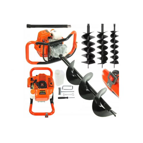 Urbšanas iekārtas benzīna dzinējs 6,7 ZS 8000 apgr./min + zemes vārpsts 100mm , 150mm , 200mm + pagarinatajs 50cm (KD5217-0)