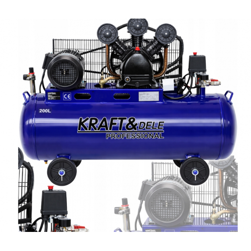 Eļļas kompresors Gaisa kompresors 200L 3 virzuļi 4100W 650L/min 400V *(KD4059)