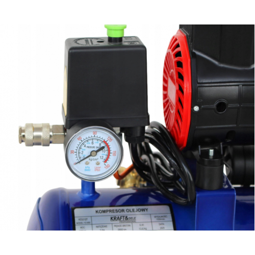 Bez eļļas kompresors 9L 230V 1200W 2850 apgr./min KLUSS, IZTURĪGS, JAUDĪGS, MOBILS(KD4090)