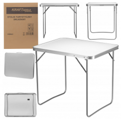 Kempinga galds, salokāms, balts, 60x80x69 cm no Kraft&Dele (KD641)