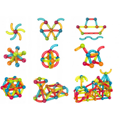 Magnētu bloki celtniecības  izglītības spīd 102 elementi magnētu kociņi L73H1