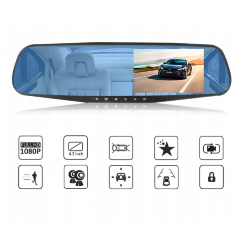 Автомобильное зеркало - видеорегистратор + камера заднего вида 1080P, 170 градусов, DVR 32 ГБ (M011)