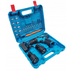 Аккумуляторная дрель-шуруповерт, 2 бита ACU, торцевые головки, светодиодный кейс, набор 21 В.(OD2801)