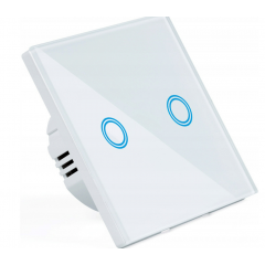  Skārienjutīgais gaismas slēdzis ar dubultstiklu, balts, 2 gaismas diodes Sternhoff (SDH1696-D_WHITE)