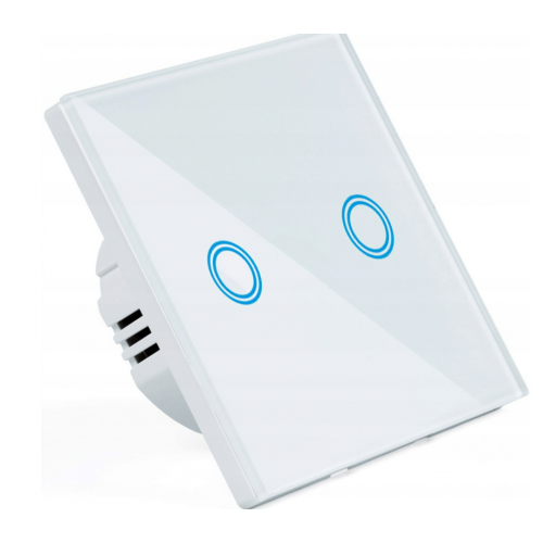  Skārienjutīgais gaismas slēdzis ar dubultstiklu, balts, 2 gaismas diodes Sternhoff (SDH1696-D_WHITE)