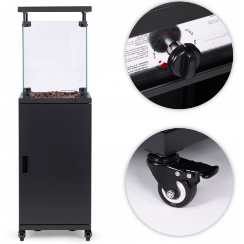 Gāzes sildītājs, starojošais sildītājs, 13 kW, stikla dārza akmeņu pārsegs no MalTec. (TZ-001; CHG375)