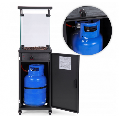 Gāzes sildītājs, starojošais sildītājs, 13 kW, stikla dārza akmeņu pārsegs no MalTec. (TZ-001; CHG375)