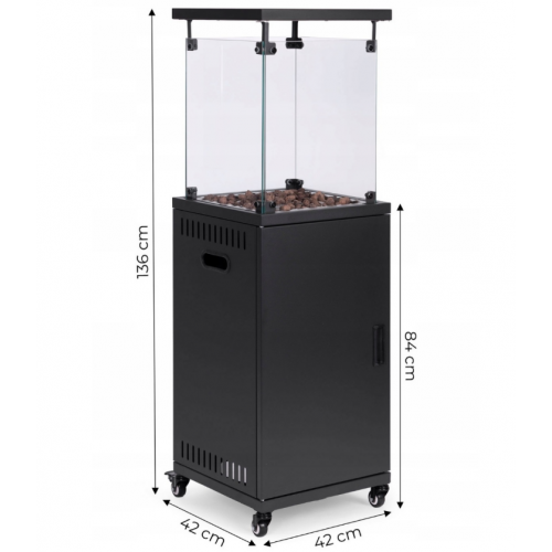 Gāzes sildītājs, starojošais sildītājs, 13 kW, stikla dārza akmeņu pārsegs no MalTec. (TZ-001; CHG375)