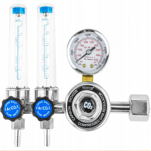CO2 REDUCĒJS / ARGONA ROTAMETRS x 2 MIG TIG MAG AR.(V02070)