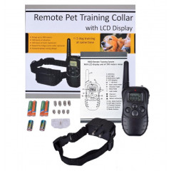 Elektroniska suņu dresūras siksna treniņiem ar elektro impilsu, skaņas signālu, vibrāciju un apgaismojumu, 300 metri (XJ4806)