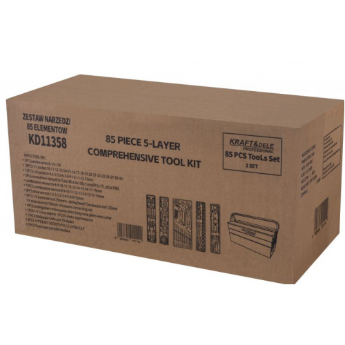 Instrumentu komplekts, 85 daļu instrumentu kaste (KD11358)