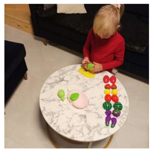 Bērnu augļu un dārzeņu griešanas komplekts grozā (00022576)