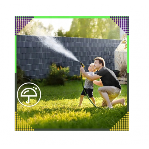 Antracīta žoga lentes pārsegs 19x35cm, 450 g/m² žoga paneļiem un žoga klipšiem (00023696)