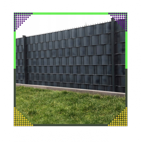 Antracīta žoga lentes pārsegs 19x35cm, 450 g/m² žoga paneļiem un žoga klipšiem (00023696)