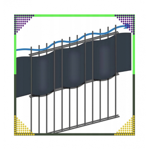 Antracīta žoga lentes pārsegs 19x35cm, 450 g/m² žoga paneļiem un žoga klipšiem (00023696)