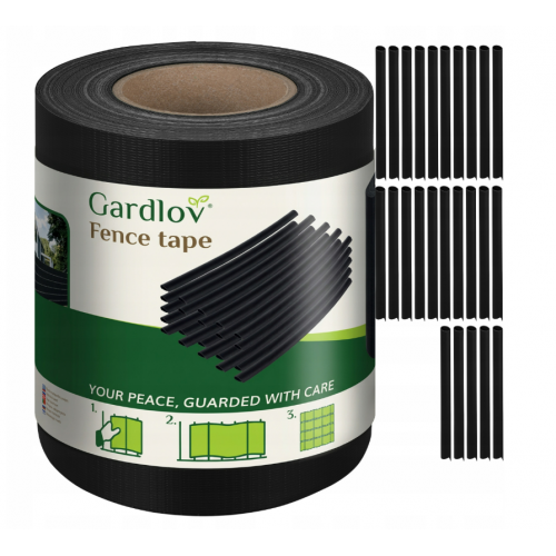 Žoga lentes pārsegs 19x35cm, 450 g/m² žoga paneļiem un žoga klipšiem, melnā no GARDLOF (00023698)