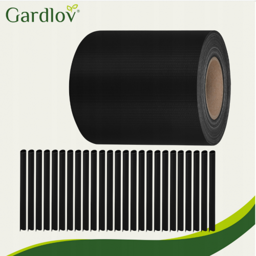Žoga lentes pārsegs 19x35cm, 450 g/m² žoga paneļiem un žoga klipšiem, melnā no GARDLOF (00023698)