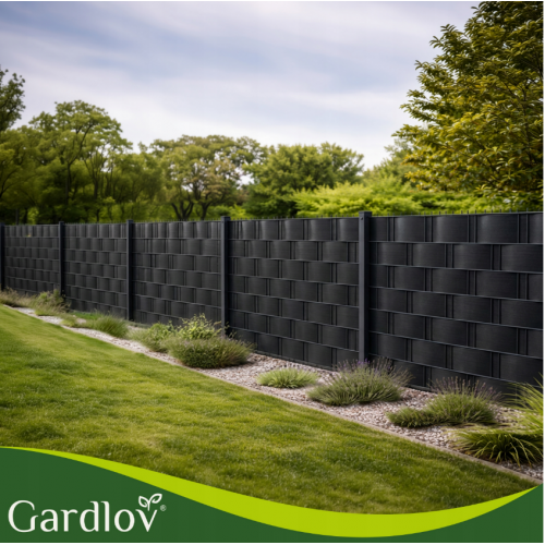 Žoga lentes pārsegs 19x35cm, 450 g/m² žoga paneļiem un žoga klipšiem, melnā no GARDLOF (00023698)