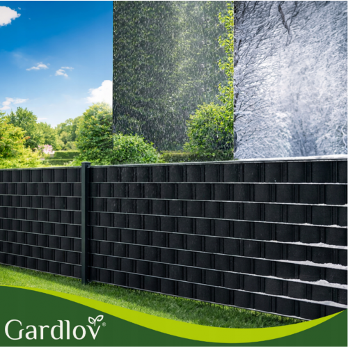 Žoga lentes pārsegs 19x35cm, 450 g/m² žoga paneļiem un žoga klipšiem, melnā no GARDLOF (00023698)