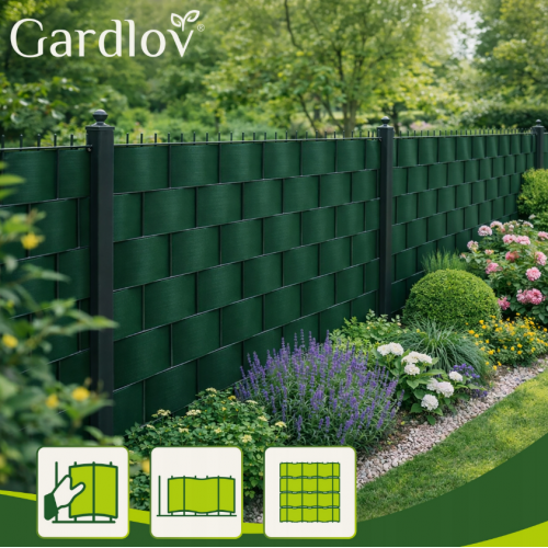 Žoga lentes pārsegs 19x35cm, 450 g/m² žoga paneļiem un žoga klipšiem, zaļā (00023699)