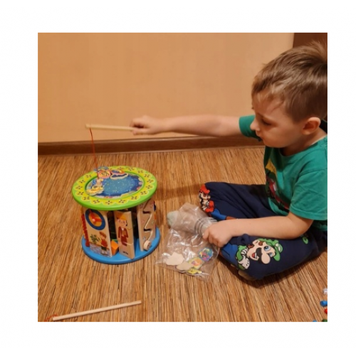 Interaktīvs izglītojošs sensoriskais kubs 11-in-1, koka rotaļlieta bērniem (00024670)