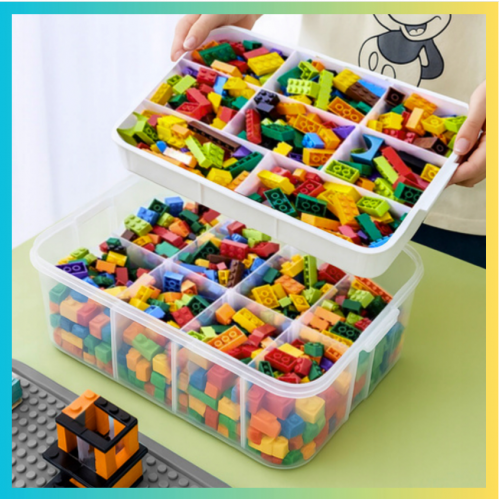 Bērnu rotaļlietu kaste, 15 l, divstāvu,  ar nodalījumiem (00025756)