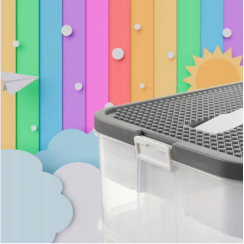 Bērnu rotaļlietu kaste, 15 l, divstāvu,  ar nodalījumiem (00025756)