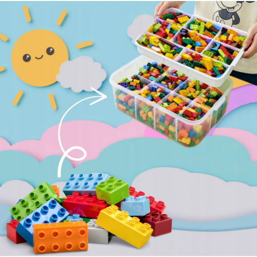 Bērnu rotaļlietu kaste, 15 l, divstāvu,  ar nodalījumiem (00025756)