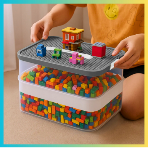 Bērnu rotaļlietu kaste, 15 l, divstāvu,  ar nodalījumiem (00025756)