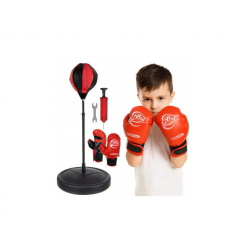 Bērnu boksa komplekts, boksa maiss, boksa bumba un boksa cimdi + pumpis 3 vienā (00026094)