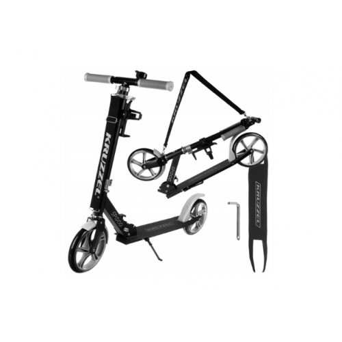 Bērnu skrejritenis melns un pelēks ar 200mm riteņiem no KRUZZEL (00026141)