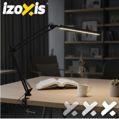 Skolas galda lampa, rasēšanai 2in1metāla, melna no Izoxis (00026357)