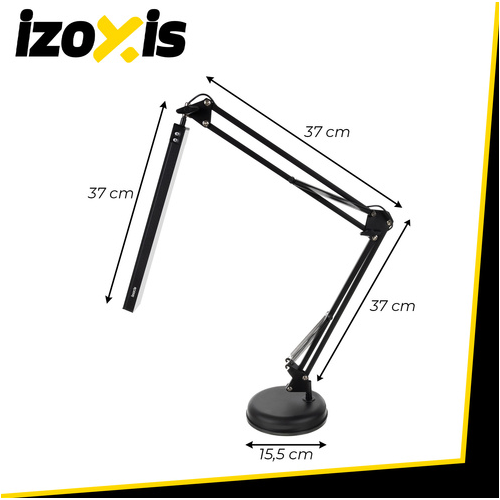 Skolas galda lampa, rasēšanai 2in1metāla, melna no Izoxis (00026357)