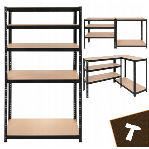 Metāla noliktavas plaukti, garāžai, pagrabam, 180x90x40 no ISO  TRADE (00027340)