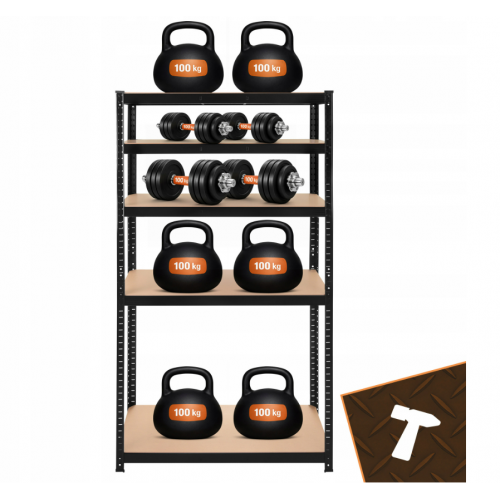 Metāla noliktavas plaukti, garāžai, pagrabam, 180x90x40 no ISO  TRADE (00027340)