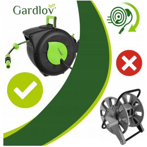 Dārza šļūtenes spole, automātiska dārza šļūtenes spole + 30 m šļūtene Gardlov (00027506)