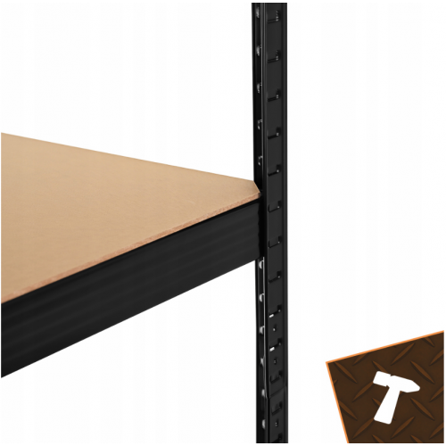 Metāla uzglabāšanas plaukts, 5 plaukti, melns, garāžai, pagrabam, 180x100x60cm no BIGSTREN (00027510)