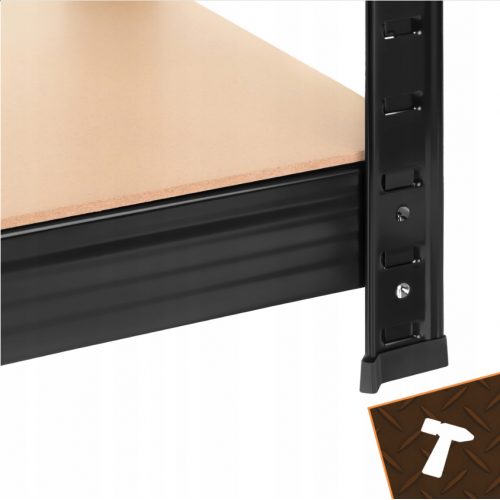 Metāla uzglabāšanas plaukts, 5 plaukti, melns, garāžai, pagrabam, 180x100x60cm no BIGSTREN (00027510)