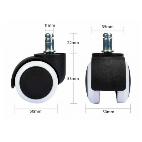 Universāli ritentiņi grozāmiem krēsliem 11 mm no VERK (01725)