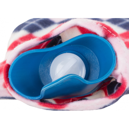 Gumijas karstā ūdens pudele - termofors plīša apvalkā XXL (01731)