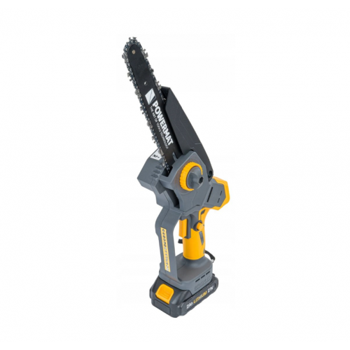 Mini akumulātora ķēdes zāģis ar ķēdes eļļotāju 8" (24 cm), 2 x Li-ion 21V-2Ah no Powermat (PM-MPA-2AHM)