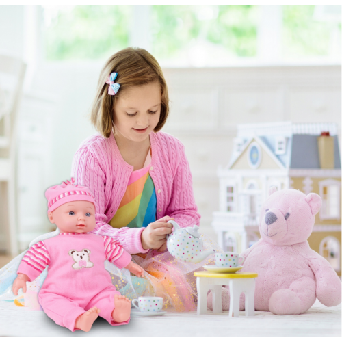 Pidžamā tērpta interaktīva lelle 34 cm (101297)