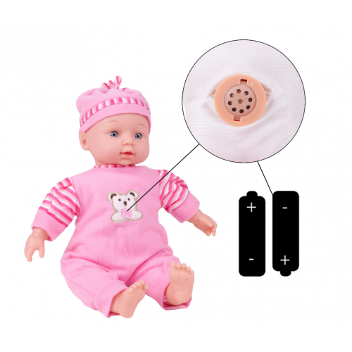 Pidžamā tērpta interaktīva lelle 34 cm (101297)