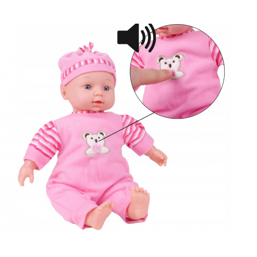 Pidžamā tērpta interaktīva lelle 34 cm (101297)