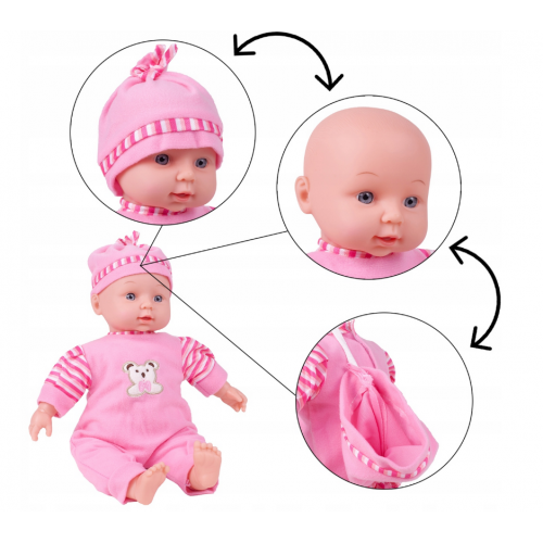 Pidžamā tērpta interaktīva lelle 34 cm (101297)