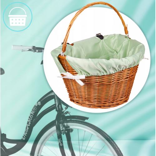 Pilsētas velosipēds MalTrack Citybike Dreamer 1 ātrums, melns, 28" + grozs piparmētru krāsā (107772)