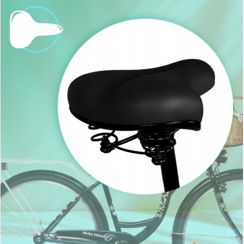 Pilsētas velosipēds MalTrack Citybike Dreamer 1 ātrums, melns, 28" + grozs piparmētru krāsā (107772)