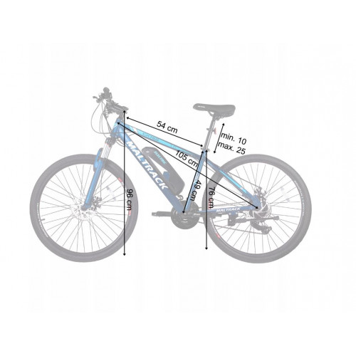 Elektriskais velosipēds 36V / 8,8 Ah 250W 60 km E-Bike MalTrack CX760 Electric 27.5" (107784)